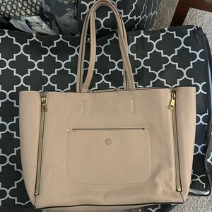 Ann Taylor Faux Leather Gallery Tote Pink/Blush